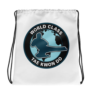 Teal Logo Drawstring bag